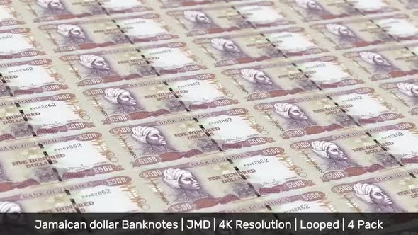 Jamaica Banknotes Money / Jamaican dollar / Currency J$ / JMD / 4 Pack - 4K