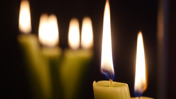 Burning Candles And Their Reflection In The Mirror alt