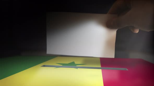 Digital Composite Hand Voting To National Flag OF Senegal 