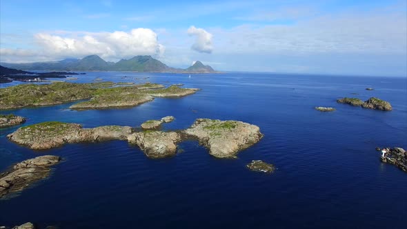 Rocky islets near Ballstad on Lofoten islands