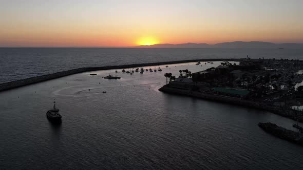 Sunset Timelaspe Marina With Boats