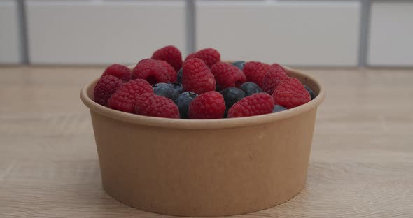 Raspberry And Blueberry In A Bowl