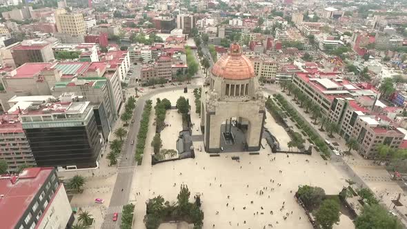 Monumento a La Revolución Aerial Drone View Mexico City