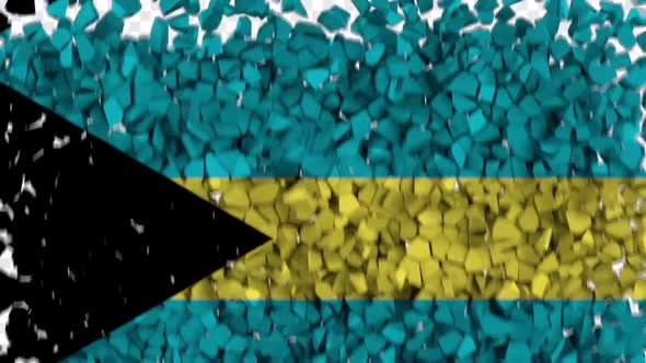 Bahamas Flag Breaking Rocks Transition