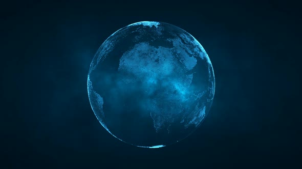 3D Earth Particles Animation 4K