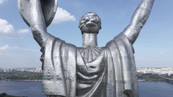 Kyiv, Ukraine: Aerial View of the Motherland Monument