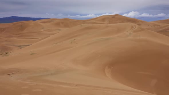 Panorama View of Sand Dunes in Gobi Desert