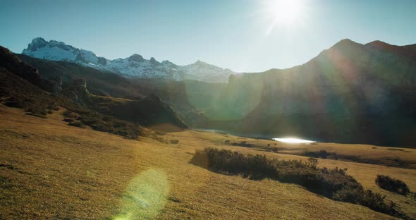 Panorama Movement of Camera at Mountain