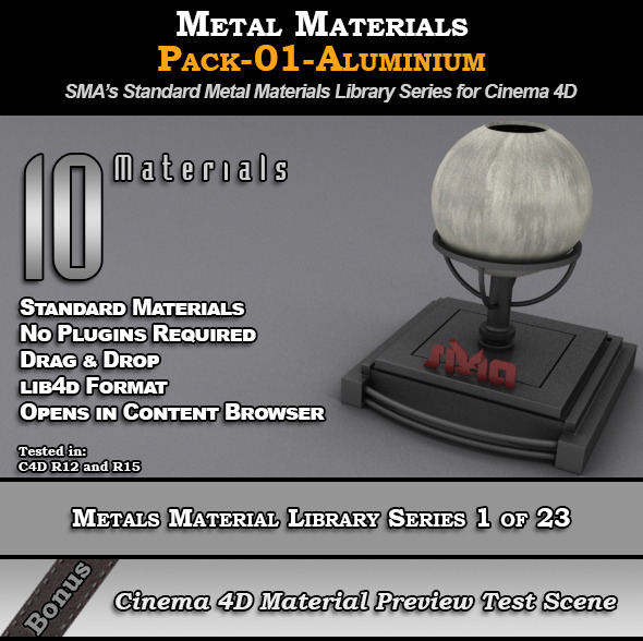 Metals Material Pack-01-Aluminium for Cinema 4D