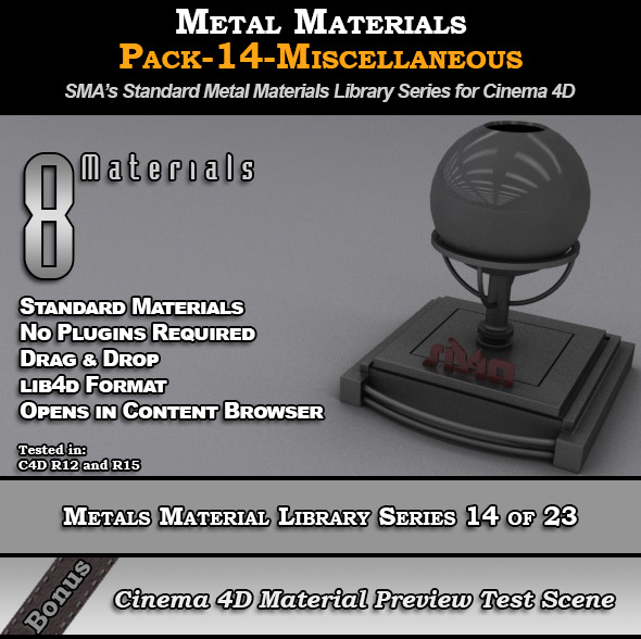Metals Material Pack-14-Misc for Cinema 4D