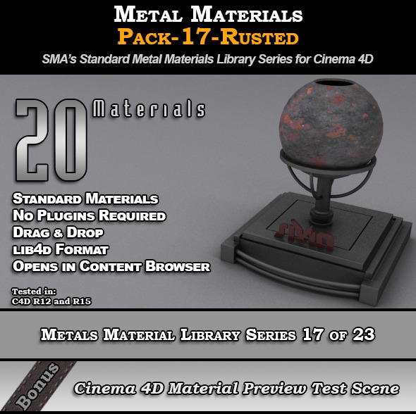 Metals Material Pack-17-Rusted for Cinema 4D