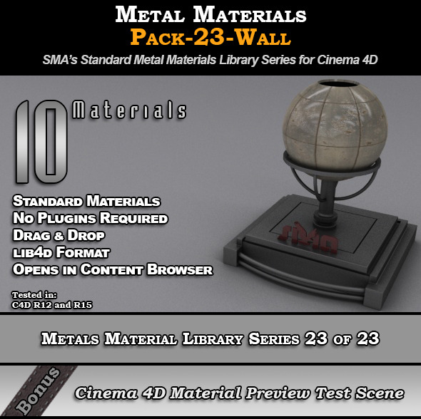 Metals Material Pack-23-Wall for Cinema 4D