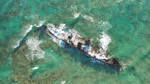 Mildura Wreck, Cape Range National Park, Exmouth, Western Australia 4K Aerial Drone