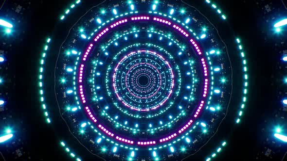 Blinking Circle Light Tunneling Background Loop 4K