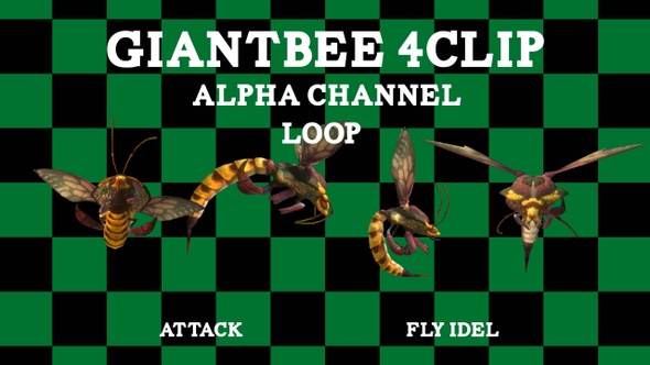 Giant Bee 4 Clip Alpha Loop alt