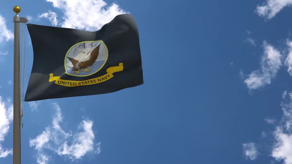 United States Navy Flag On Flagpole