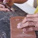 craftsman when carving leather for decoration - VideoHive Item for Sale