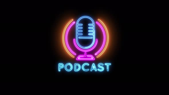 Podcast Neon sign
