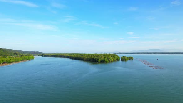 4K aerial view from a drone. Tropical seas and coasts