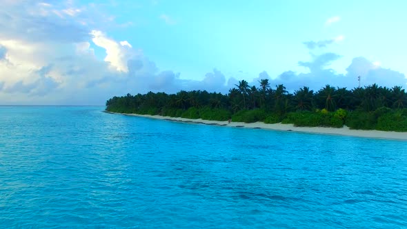 Copy space panorama of sea view beach by water with sand background near surf