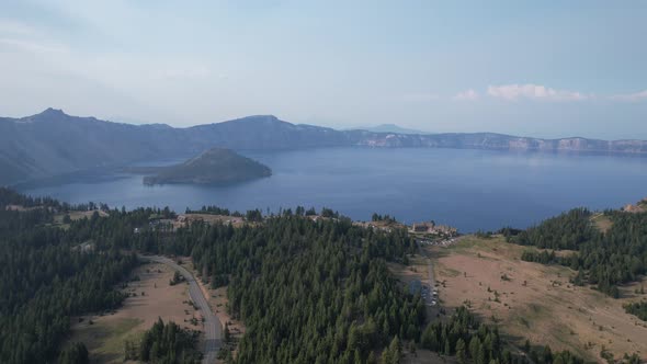 Crater Lake Aerial Push In