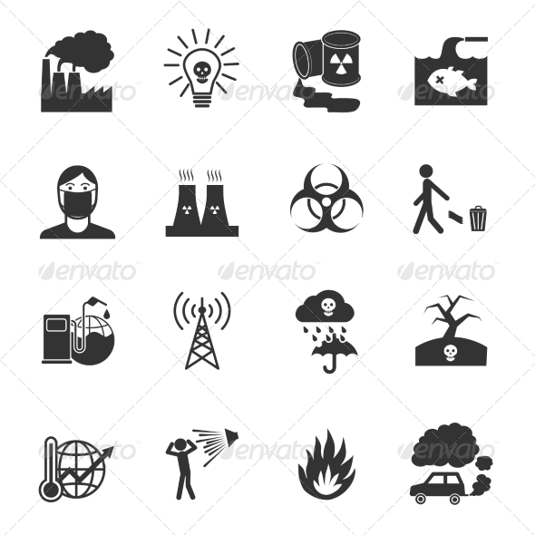 Pollution Icons Set