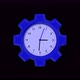 Blue Color Gear Icon Wall Clock Isolated On Black Background - VideoHive Item for Sale