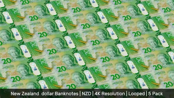 New Zealand Banknotes Money / New Zealand  dollar / Currency $ / NZD/ | 5 Pack | - 4K