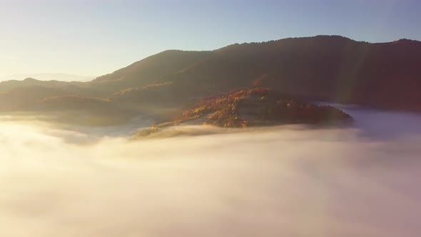 A Wonderful Feeling of a Moving Cloud on a Mountain After Rain