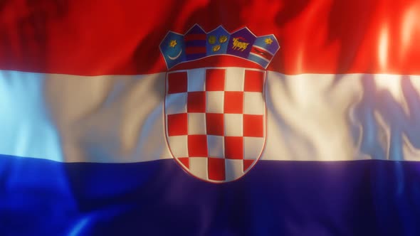 Croatia Flag with Edge Bump