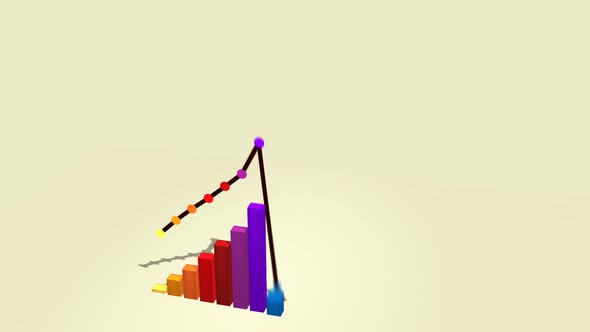 Colorful financial bar graph. The symbol of the financial success or bankruptcy.