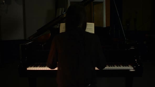 Woman playing a piano