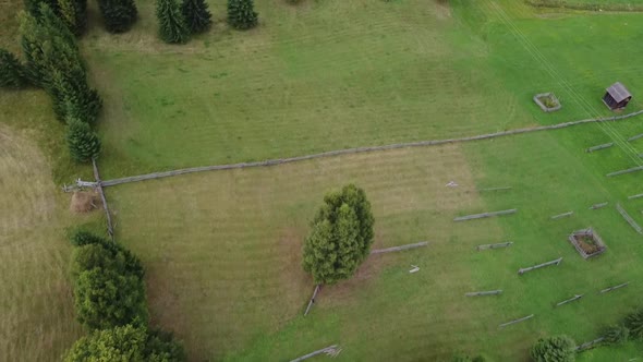 Rural Fields In Countryside Aerial View