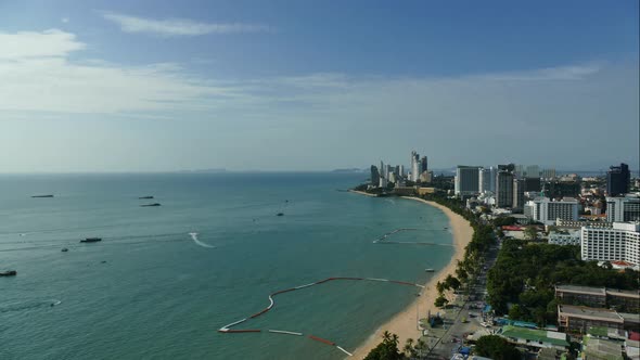 Time lapse of beautiful Pattaya city around sea ocean bay in Thailand