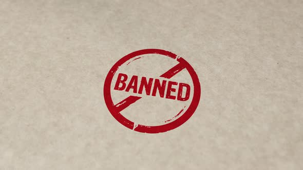 Banned prohibited and ban stamp and stamping