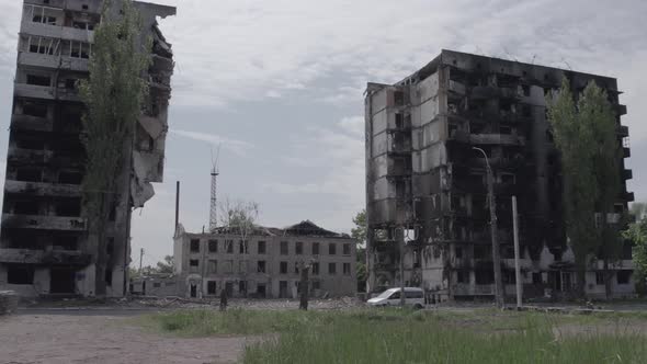 War in Ukraine  Destroyed Building in Borodyanka Bucha District