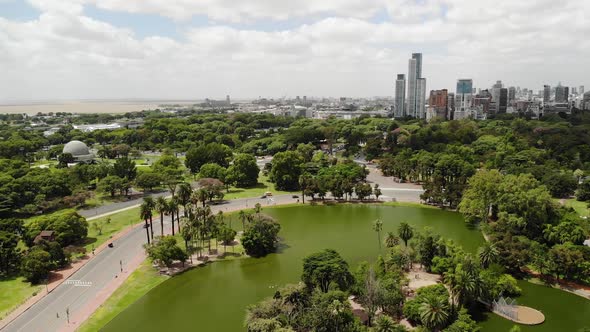 Aerial Panoramic View of Bosques de Palermo in Buenos Aires