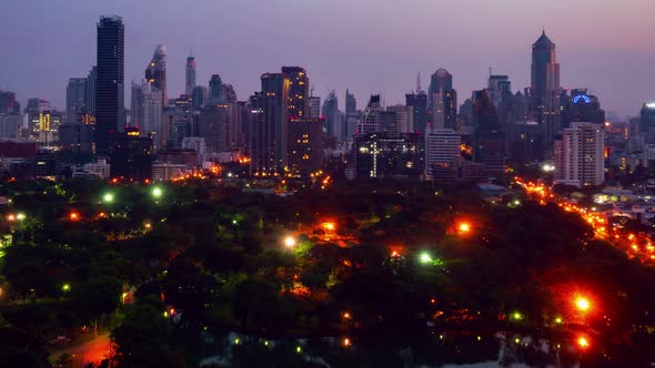 Day and Night Transition Time Lapse of Cityscape and Buildings in Metropolis