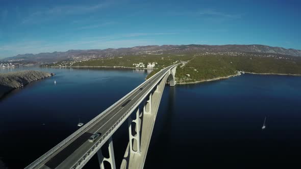 Aerial view of Krk Bridge