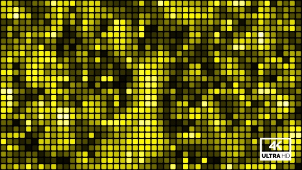 Yellow Digital Dots Led Display Background Animation Looped V6
