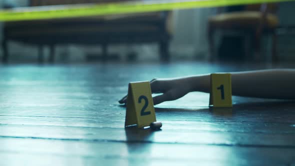 Closeup of a Crime Scene in a Deceased Person's Home.