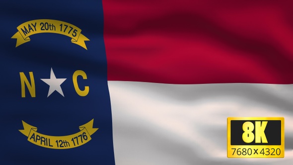 8K North Carolina State Flag Background / Videohive