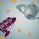 3d Cartoon Rocket To The Moon Kids Background - VideoHive Item for Sale