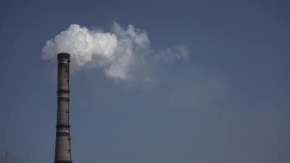 Smoke Comes From the Chimney. Air Pollution. Ecology. Kyiv. Ukraine