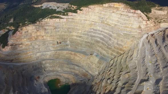 Flying Over Copper Mine In Rosia Poieni, Romania