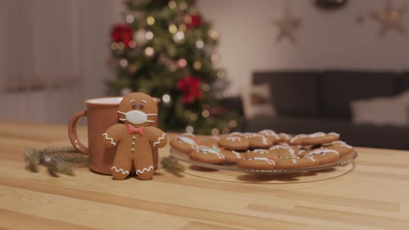 Close Up of Christmas Gingerbread Man
