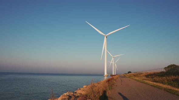 Close Up View of the Wind Turbines