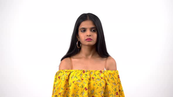 Depressed Indian girl thinking