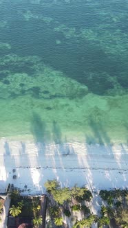 Vertical Video Boats in the Ocean Near the Coast of Zanzibar Tanzania