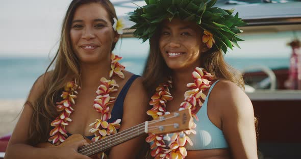 Happy friends jamming out together